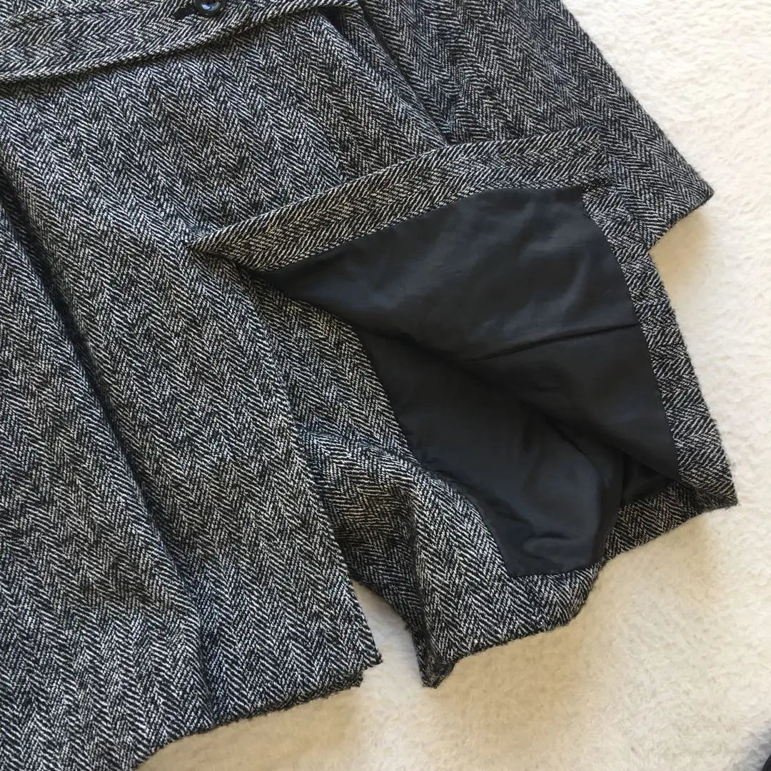 [ComSizem] Trench coat wool herringbone gray elegant luxury [F]