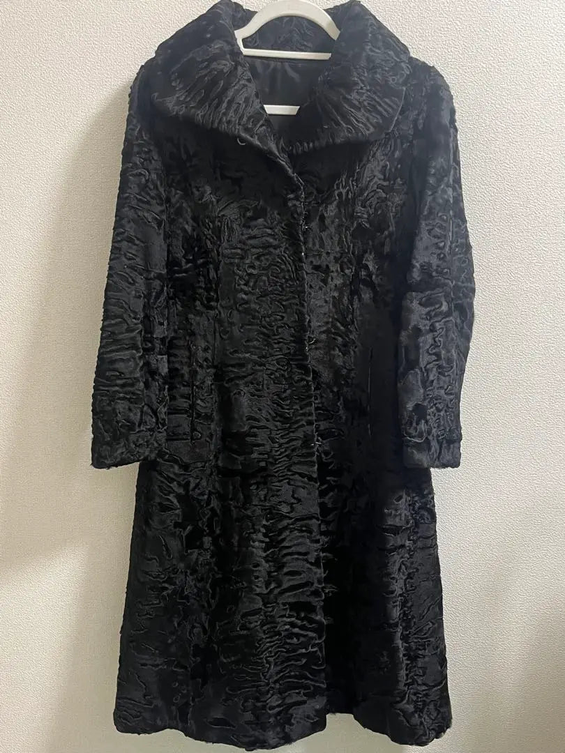 [Rare] SWAKARA Luxury Fur Fur Long Coat Black