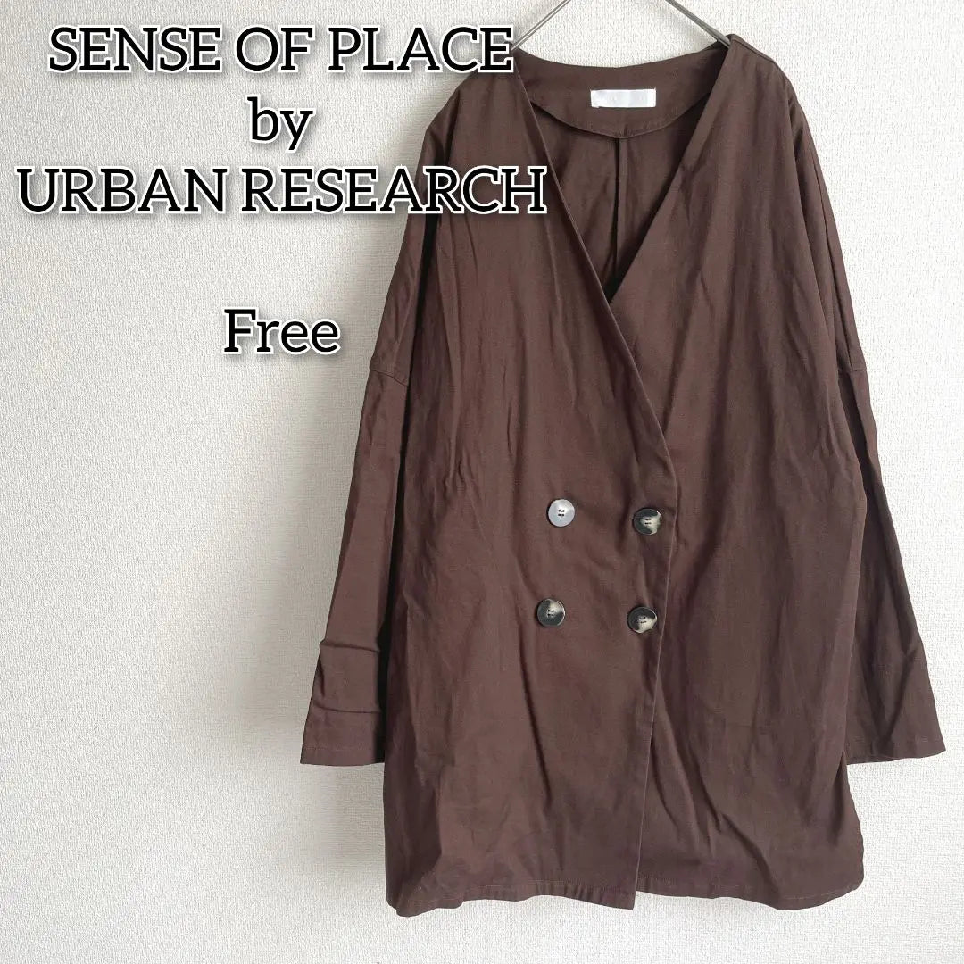 Sense of Place [F] Outerwear No-collar coat Double breasted Simple | センスオブプレイス 【F】 アウター ノーカラーコート ダブルブレスト シンプル