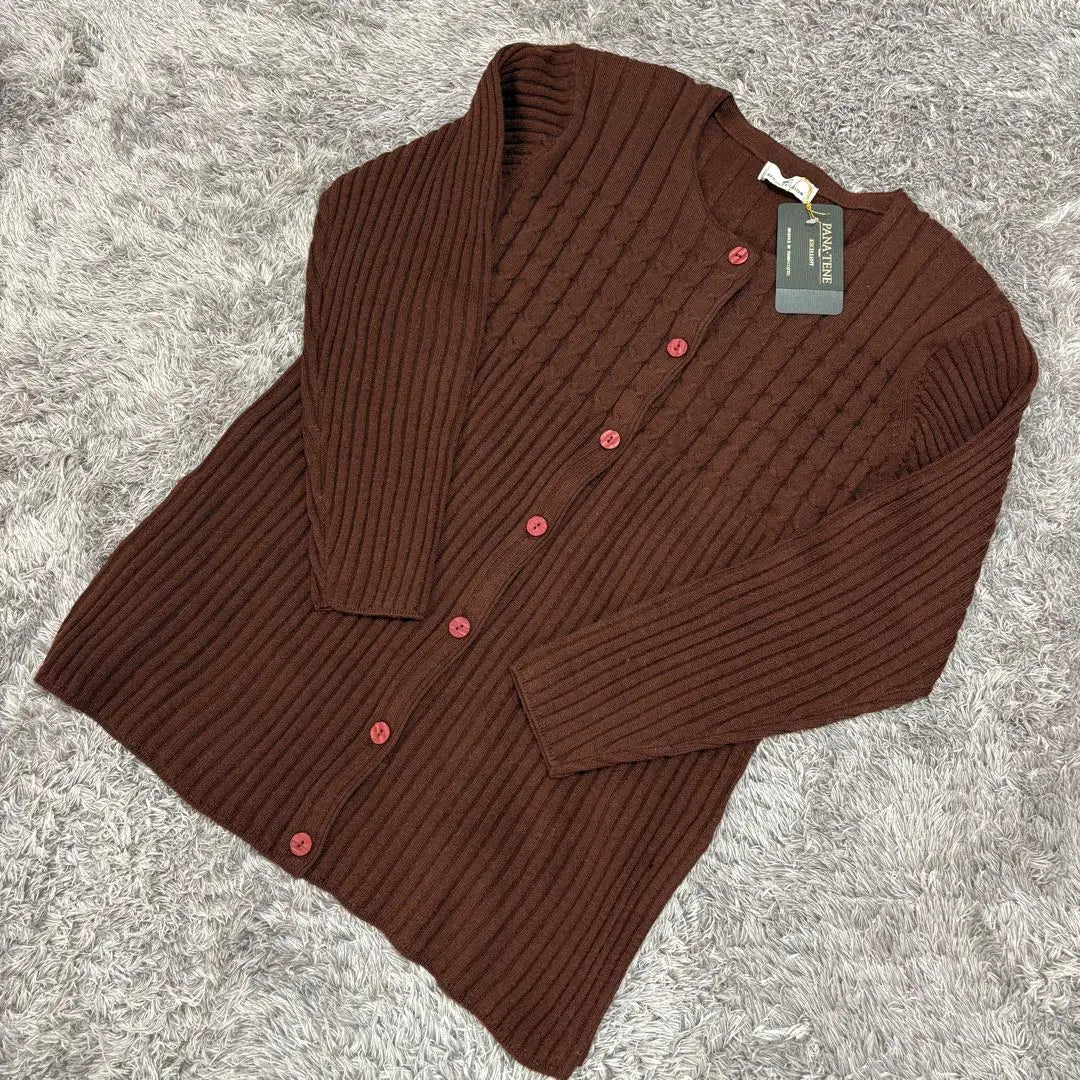 New tag included Le Collection Brown Ribbed Mesh Knit Sweater Cardigan