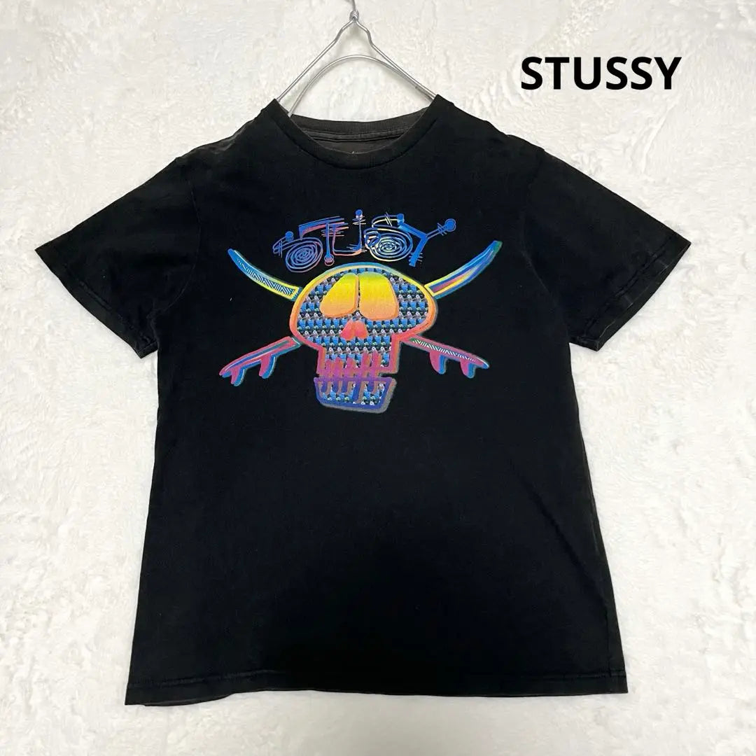 ④◼️ STUSSY T-shirt Top Design Skull Brand Logo Short Sleeve