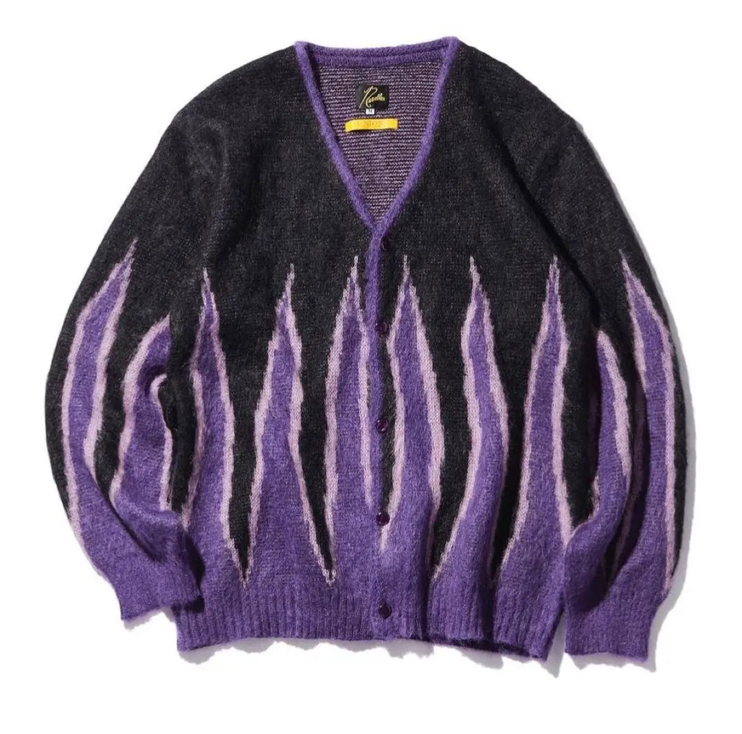 Brand new, unused needles mohair cardigan, purple track pants