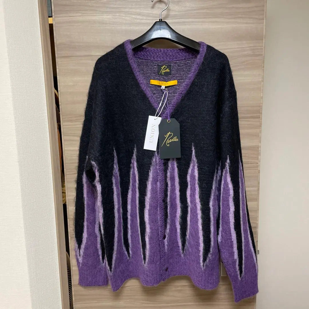 Brand new, unused needles mohair cardigan, purple track pants