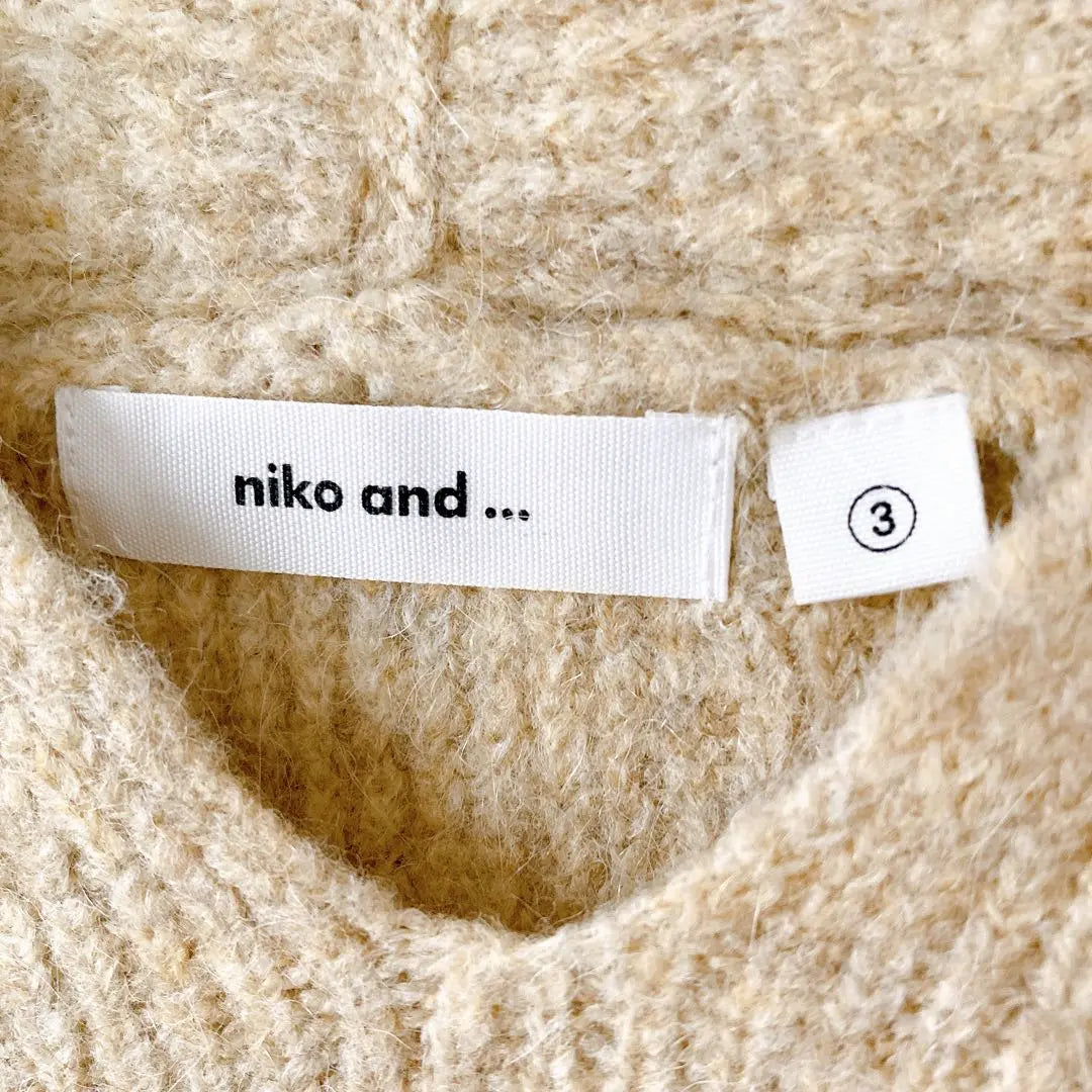 Niko and .../V neck/knit/sweater/No size/beige/ | niko and... /Vネック/ニット/セーター/サイズ記載なし/ベージュ/