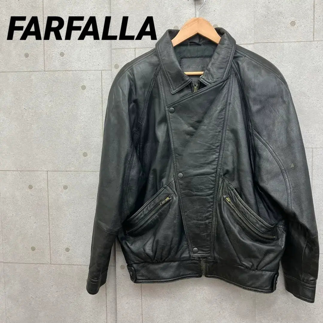 FARFALLA Farfalla Leather Jacket Black M Men's