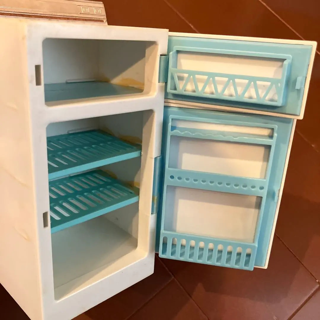 Conjunto de muebles retro Showa Licca-chan en color blanco para mesa de fiesta, cocina, hogar y refrigerador