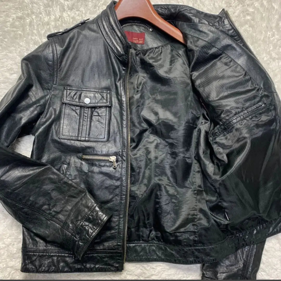 Garla League ZARA Zara Leather Jacket Riders Jacket Blouson