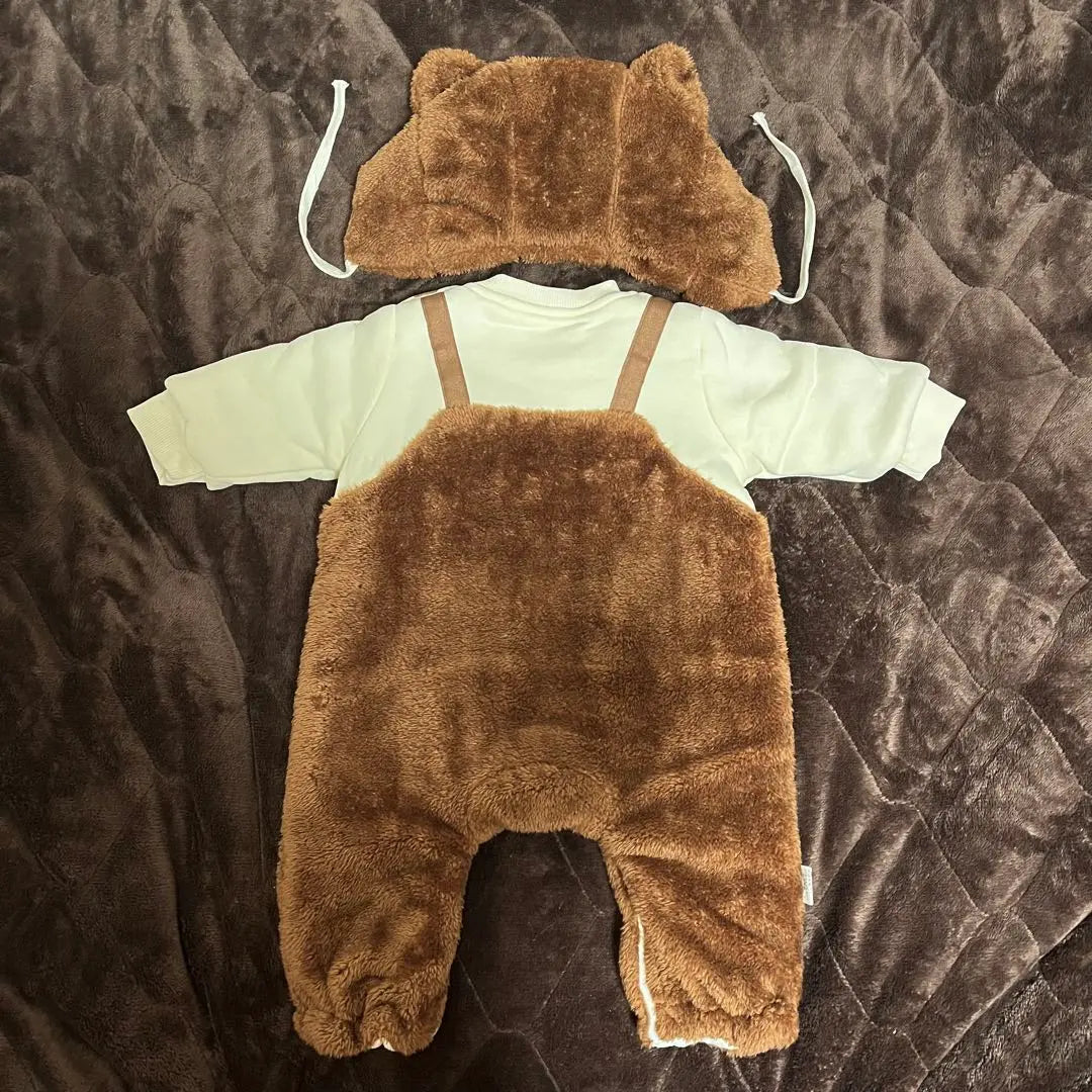 Amber mimi Hat with bear romper fluffy brushed lining