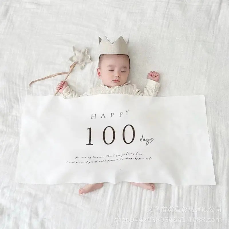 ●Tapestry 1/2 Horizontal Half Birthday Wall Hanging Simple Celebration Baby