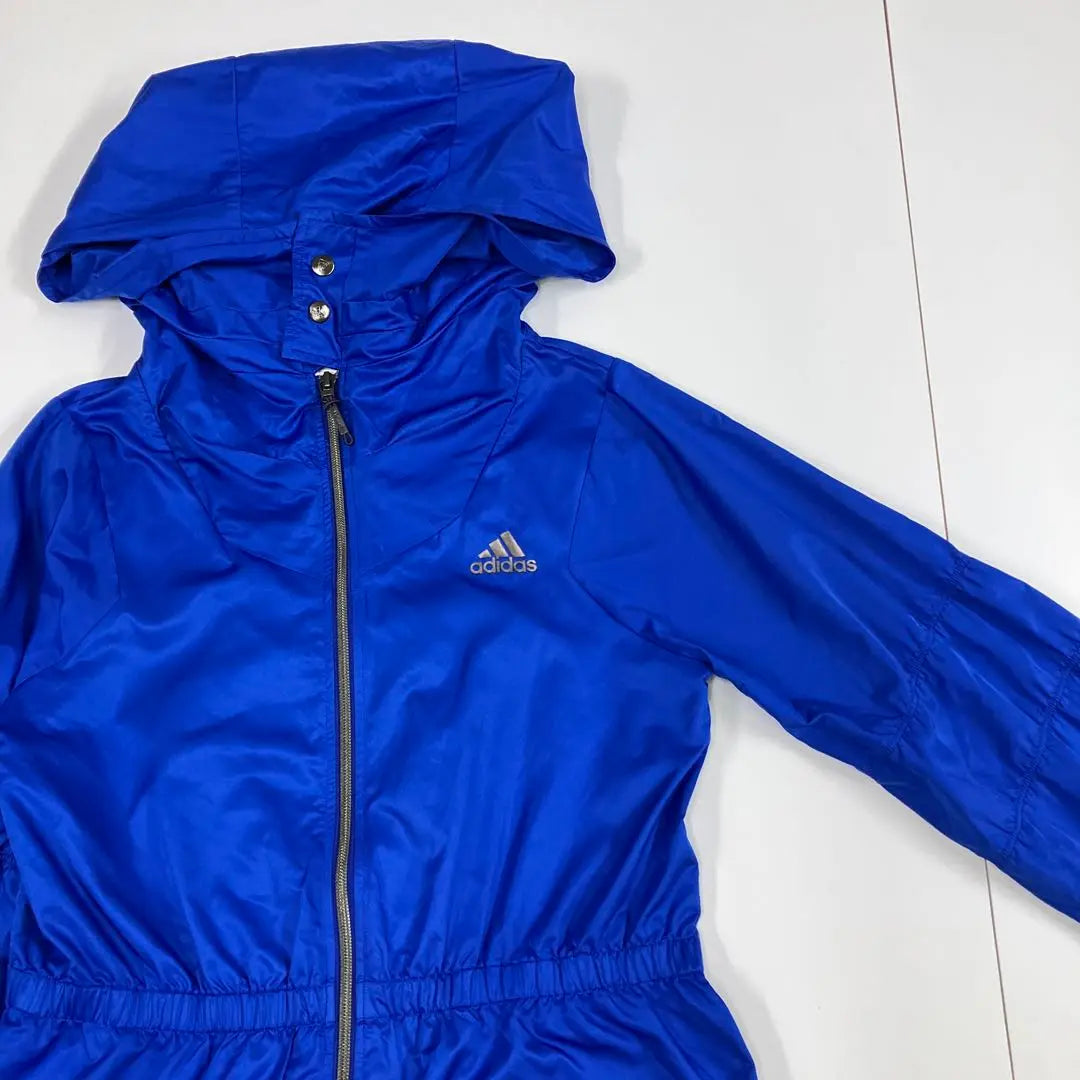 Adidas Adidas Nylon Jacket Blue Gathered Women's M | adidas アディダス　ナイロンジャケット　ブルー　ギャザー　古着女子　M