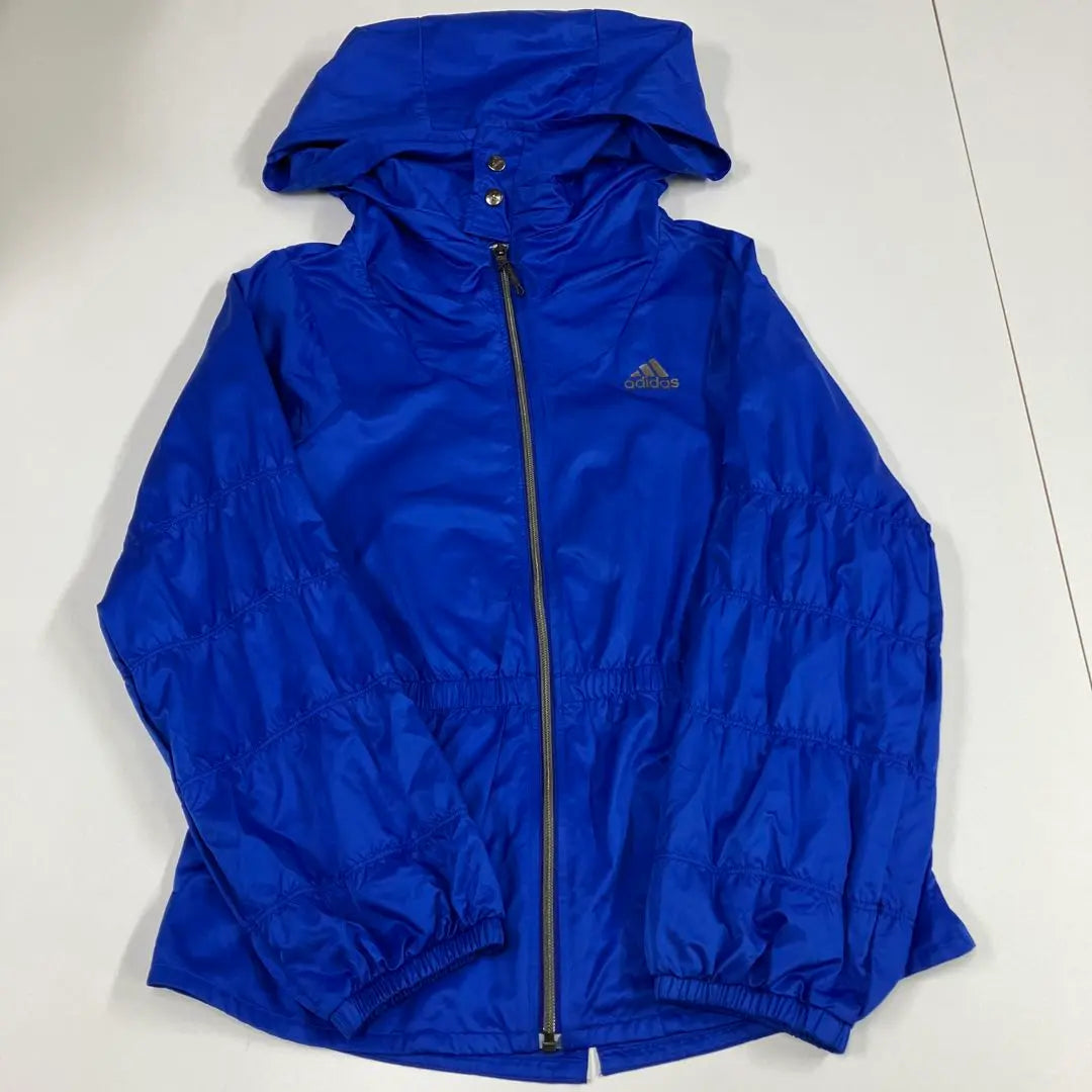 Adidas Adidas Nylon Jacket Blue Gathered Women's M | adidas アディダス　ナイロンジャケット　ブルー　ギャザー　古着女子　M