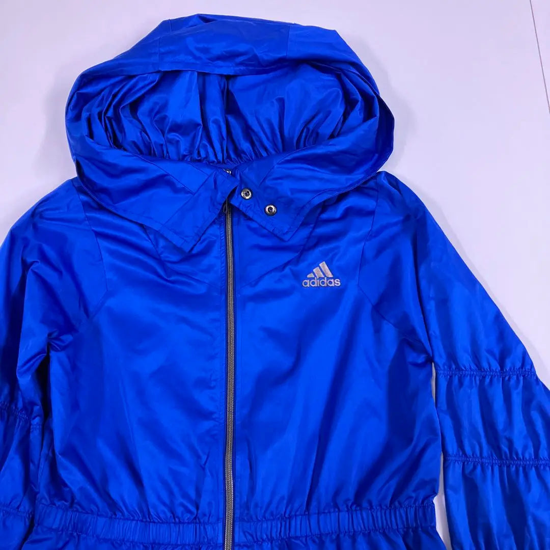 Adidas Adidas Nylon Jacket Blue Gathered Women's M | adidas アディダス　ナイロンジャケット　ブルー　ギャザー　古着女子　M