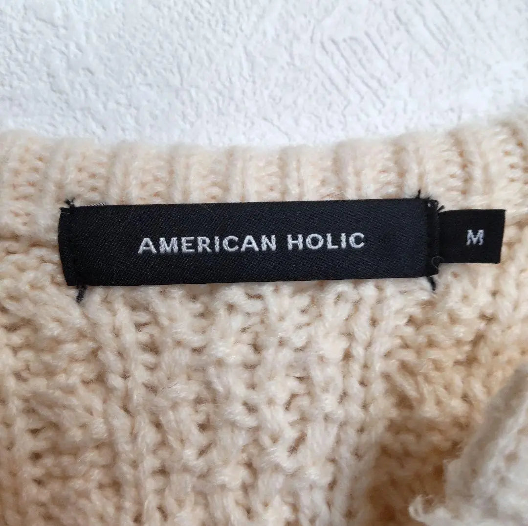 ★[AMERICAN HOLIC] Sweater (M) Ivory long sleeve tops