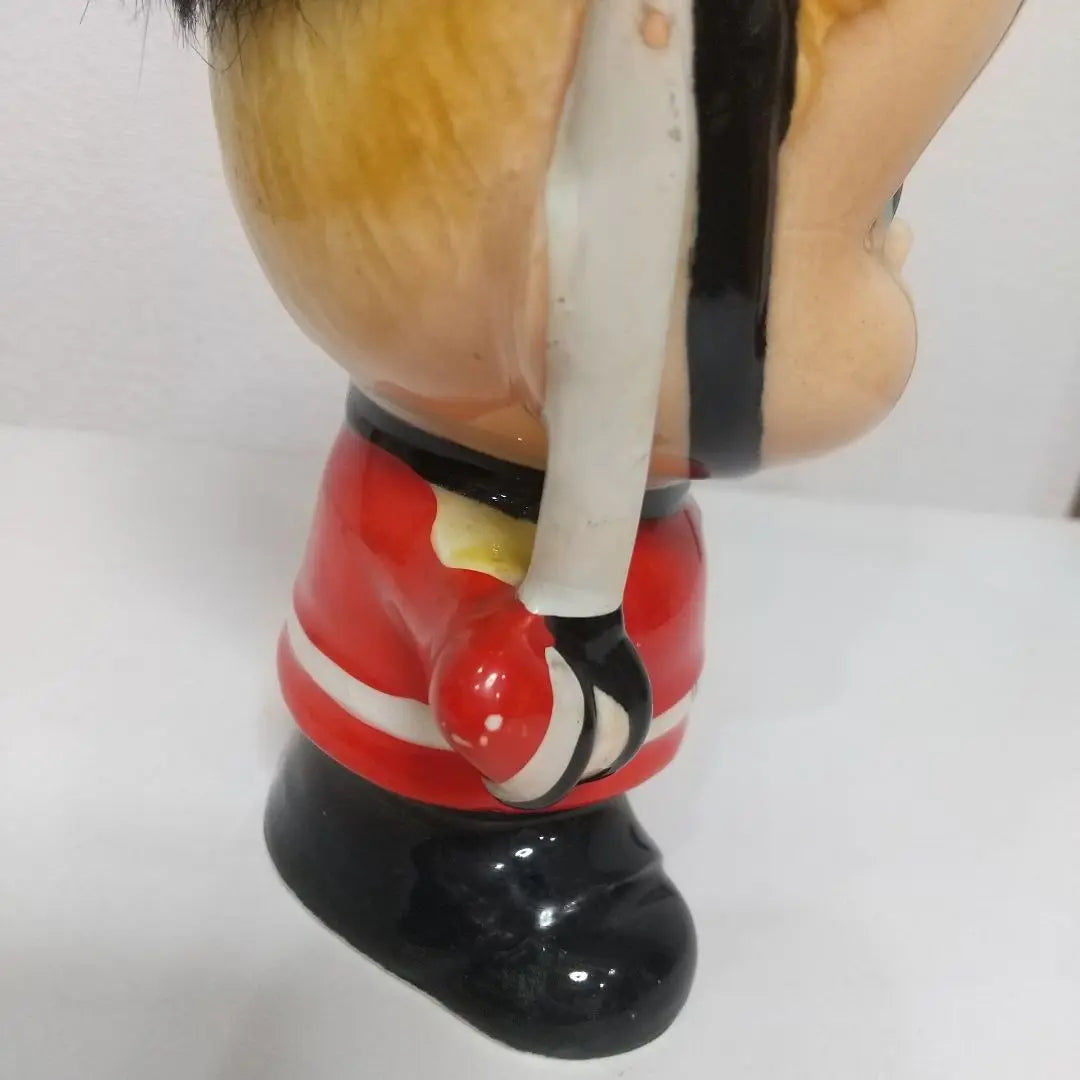 Ceramic piggy bank UK Guard Fake fur hat Showa retro