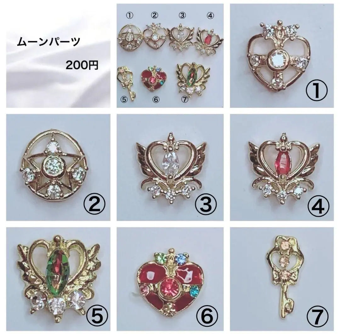 Nail Tip Order ☆ Mass-Produced Landmine Korea Clean Style * Ribbon Heart Tiara Pink White