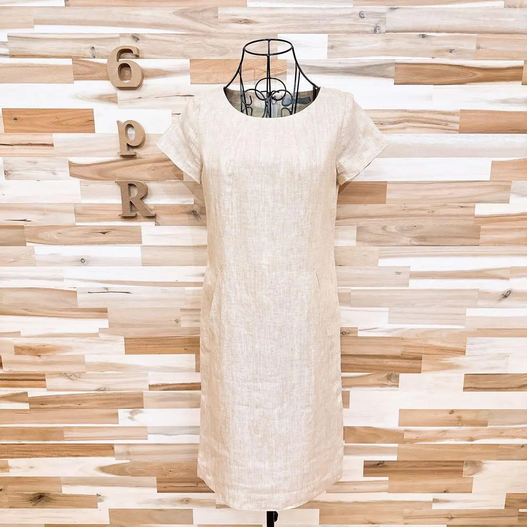 [Theory Luxe] Vestido de hilo de cáñamo brillante Theory Luxe M beige