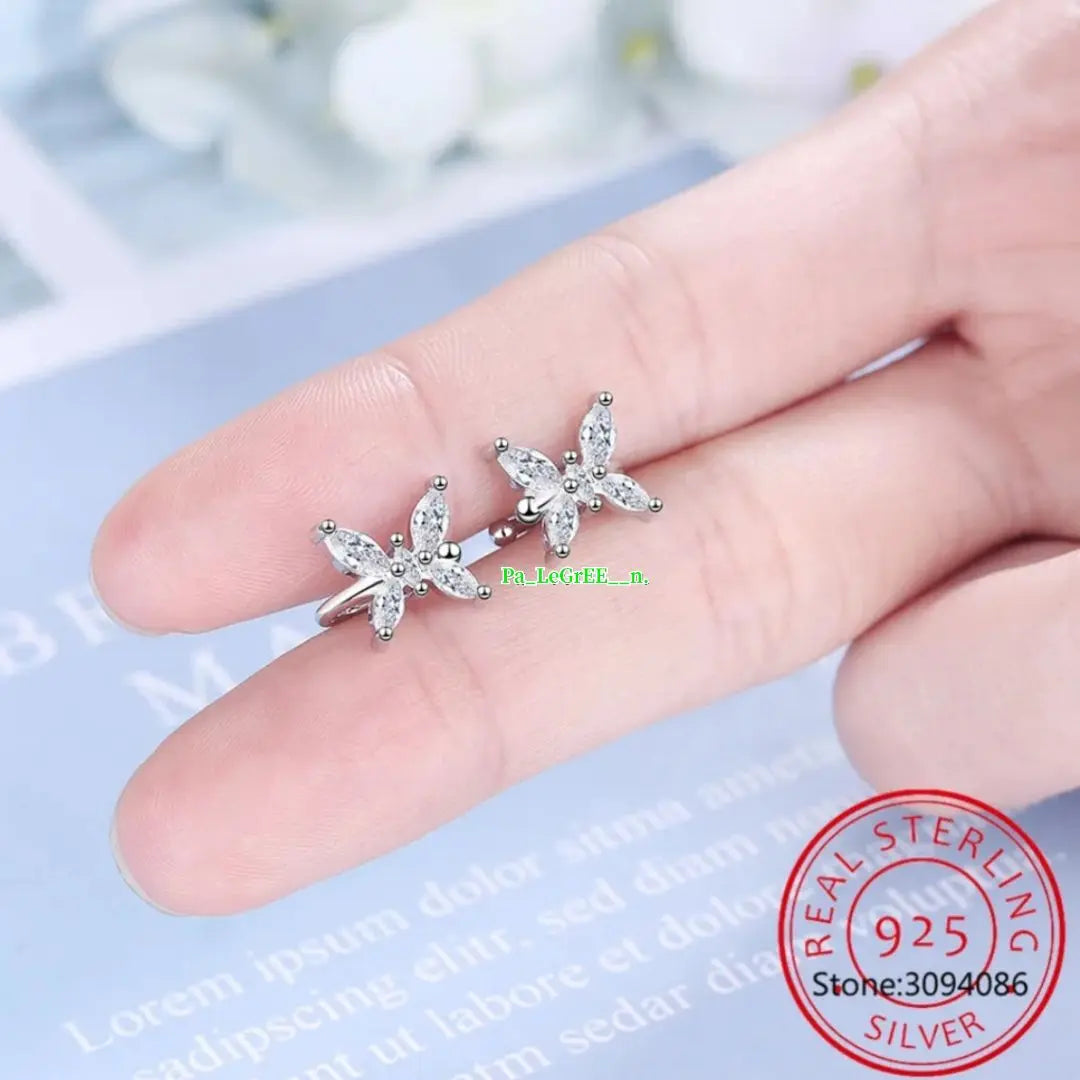 k Non-hole earrings ♪ Women's Moissanite earrings ear cuff S925