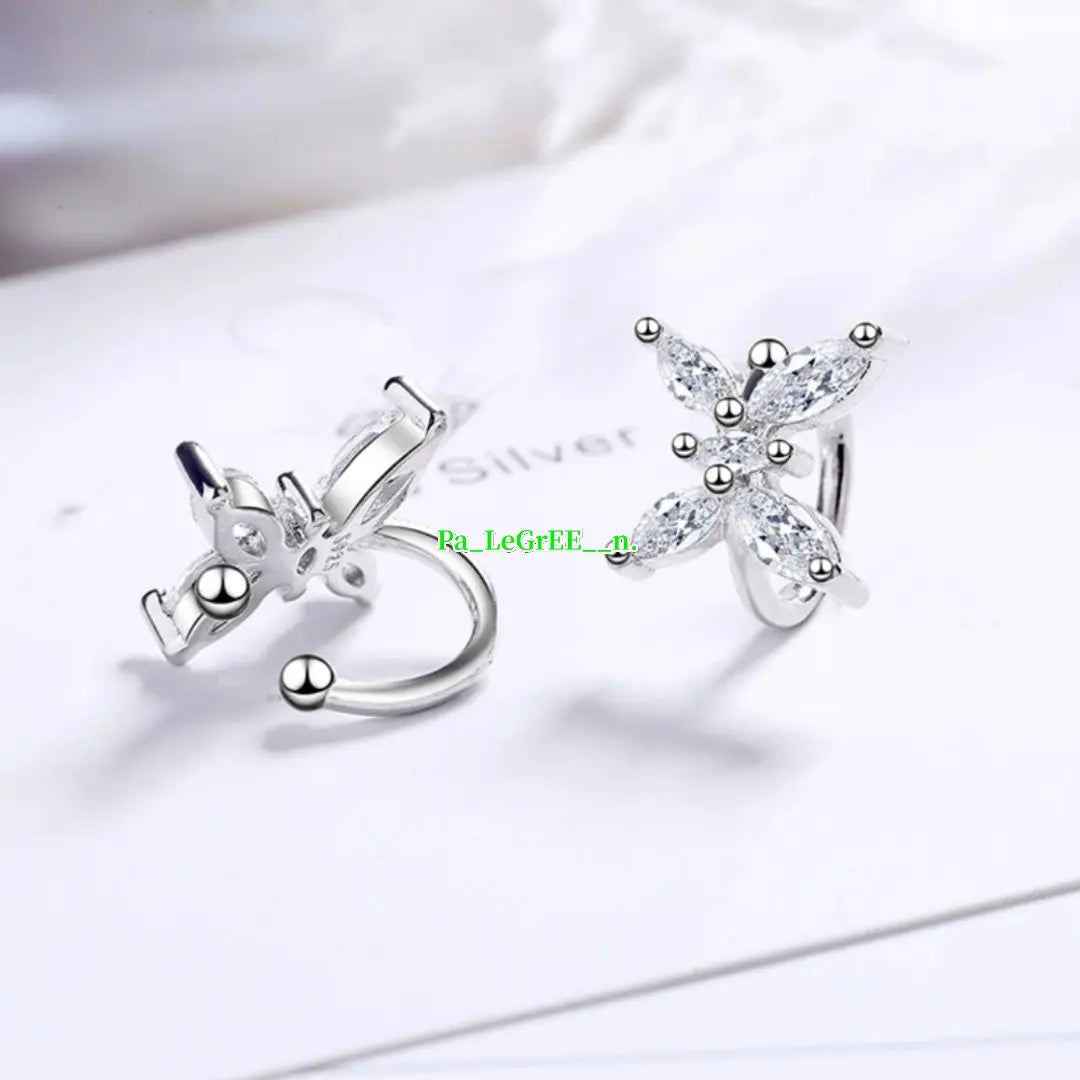 k Non-hole earrings ♪ Women's Moissanite earrings ear cuff S925