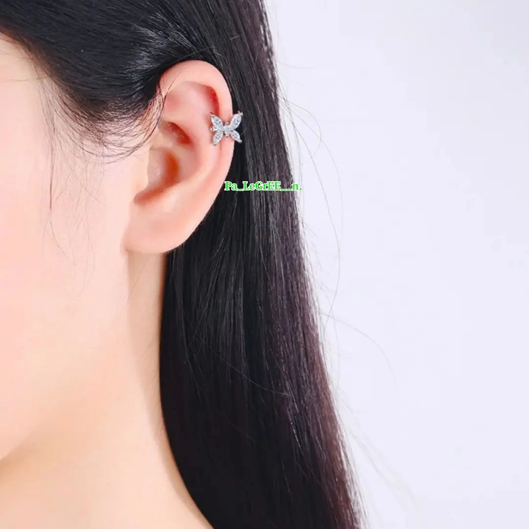 k Non-hole earrings ♪ Women's Moissanite earrings ear cuff S925