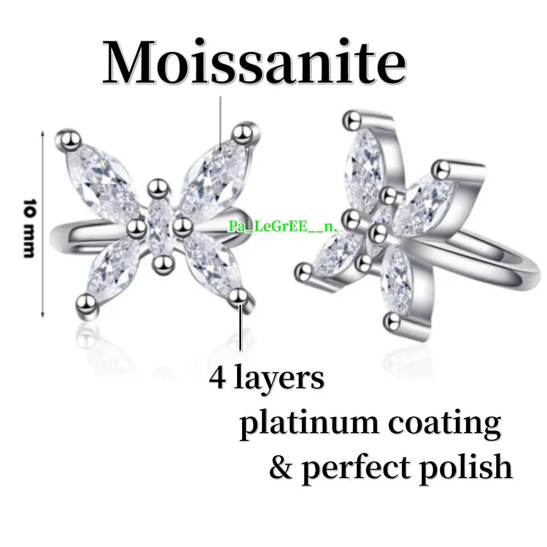 k Non-hole earrings ♪ Women's Moissanite earrings ear cuff S925