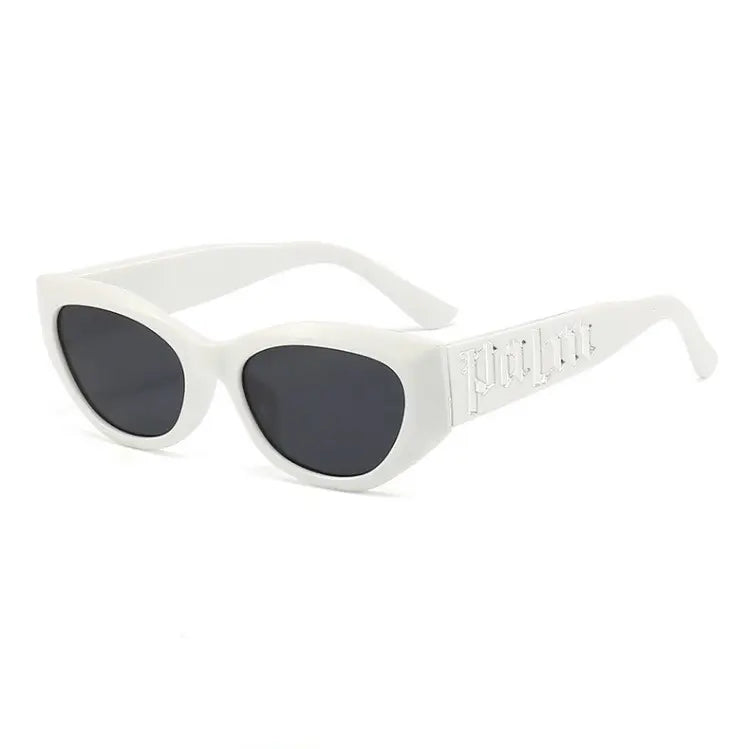 White Retro UV Protection Blackout White Sunglasses Summer Sunshade Casual