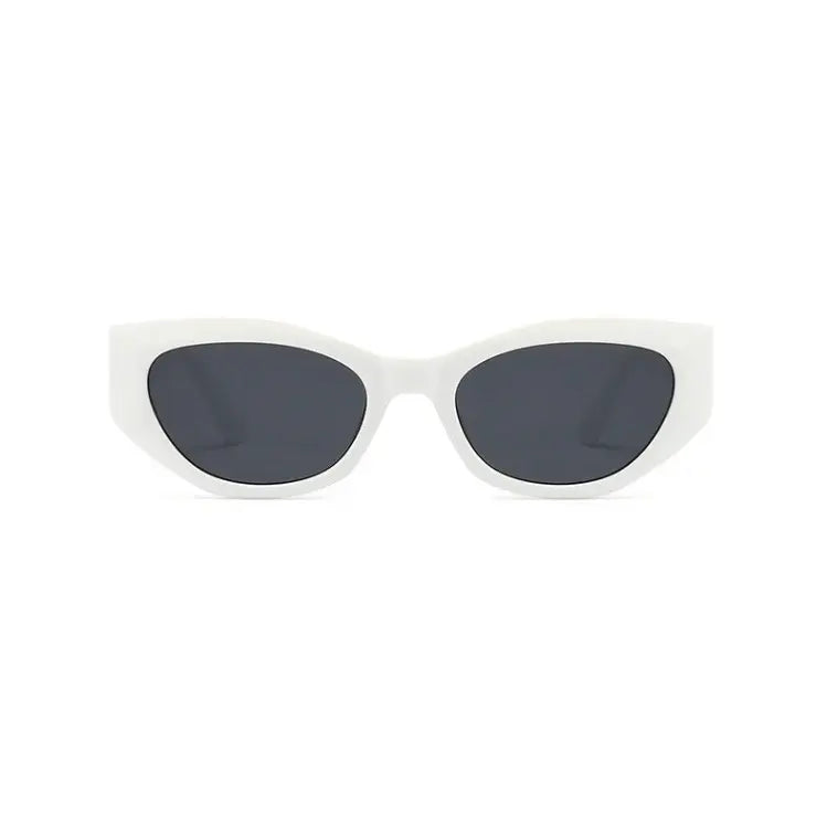 White Retro UV Protection Blackout White Sunglasses Summer Sunshade Casual