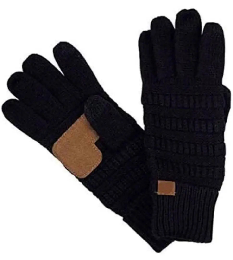 Warm Gloves Mittens Autumn/Winter Unisex Touch Screen Cycling Gloves Black