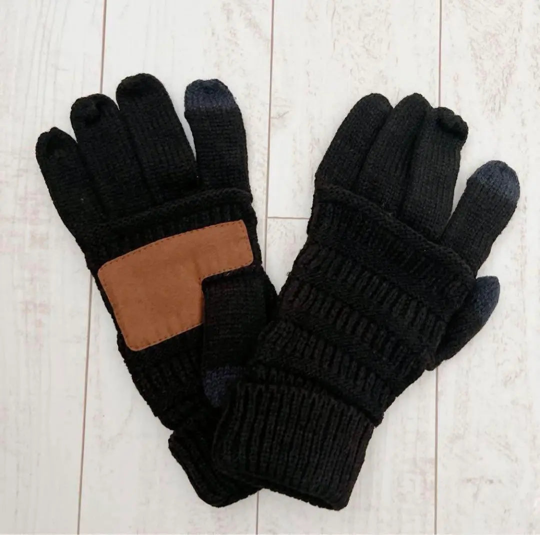 Warm Gloves Mittens Autumn/Winter Unisex Touch Screen Cycling Gloves Black