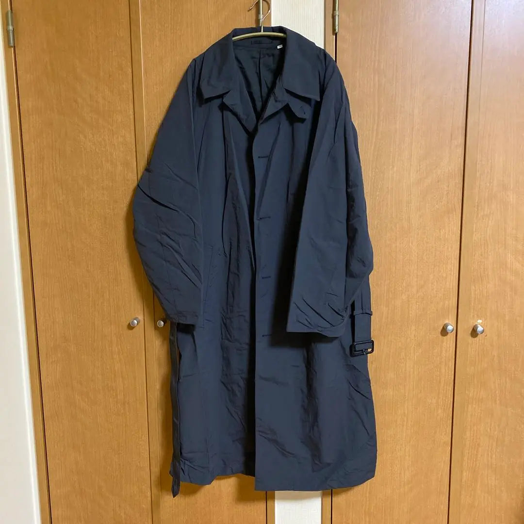 Uniqlo Dark Gray Long Coat with Waist Belt