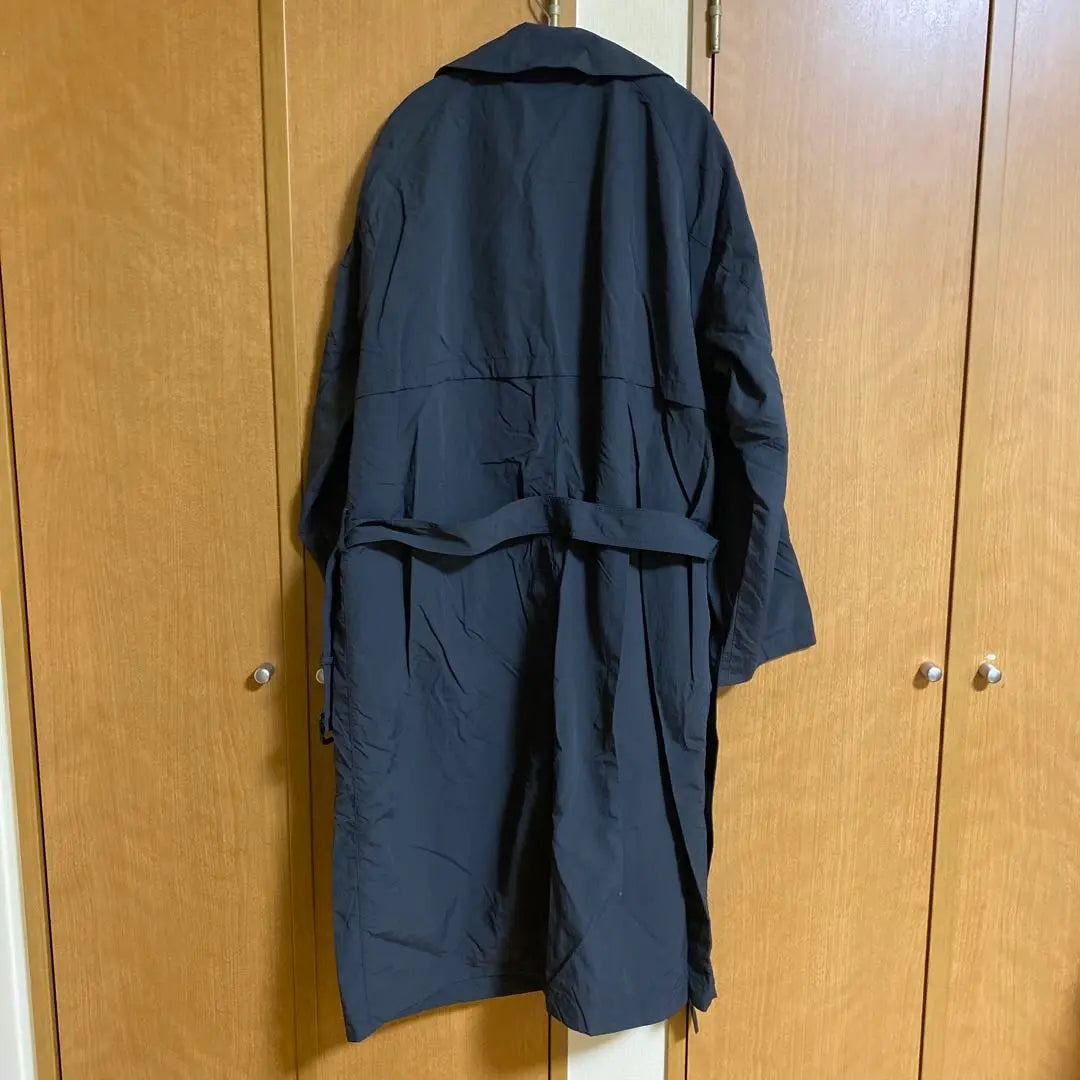 Uniqlo Dark Gray Long Coat with Waist Belt