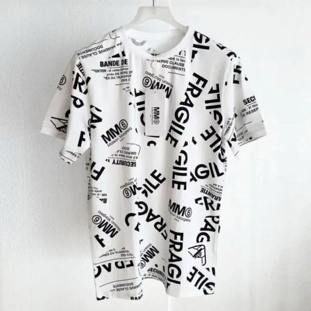 MM6 Maison Margiela fragile logo t-shirt white | MM6 Maison Margielaマルジェラ　fragileロゴTシャツ　白