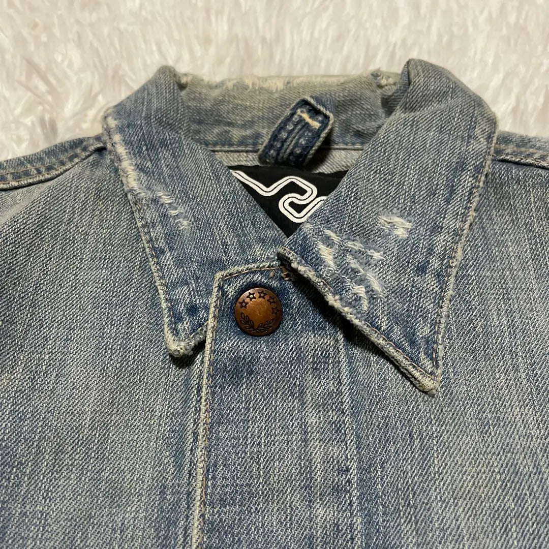 Chaqueta vaquera RNA G-Jean Denim dañado Bolsillo deformado