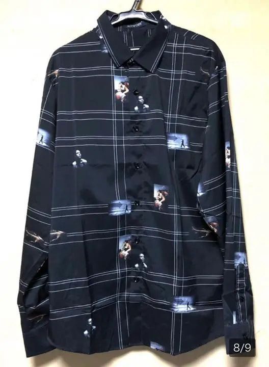 ■Pattern shirt that doesn't overlap with others■AOWOFS■L size, black, long sleeve shirt