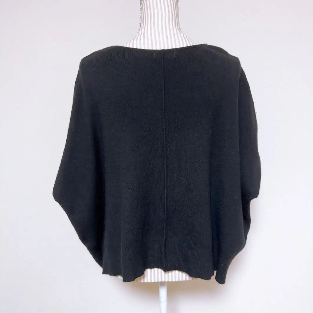 [Earth] Wide silhouette V-neck Cocoon knit pullover (F)