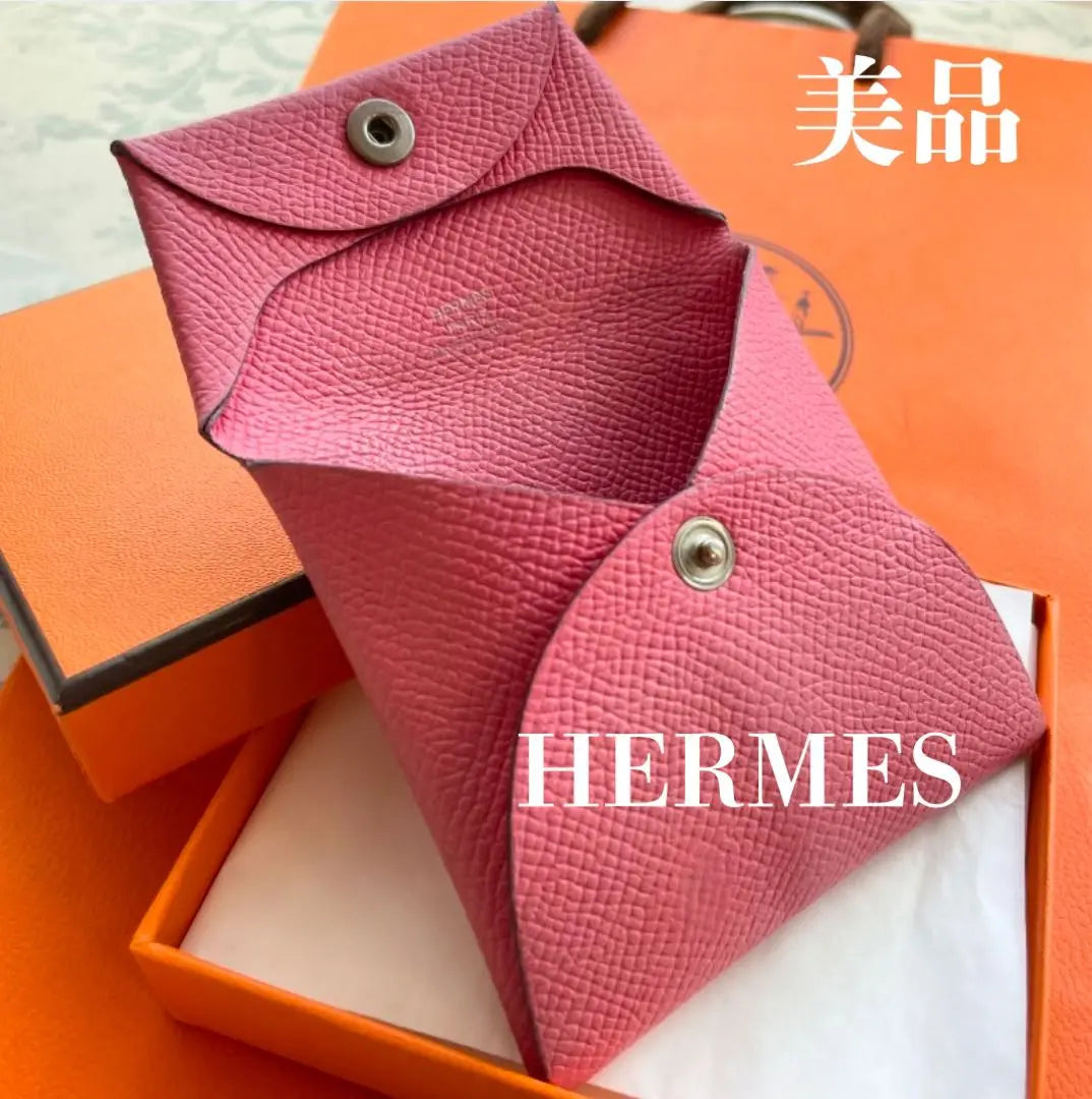 [Good condition] 2015 HERMES Bastia Rose Pink with box, engraved