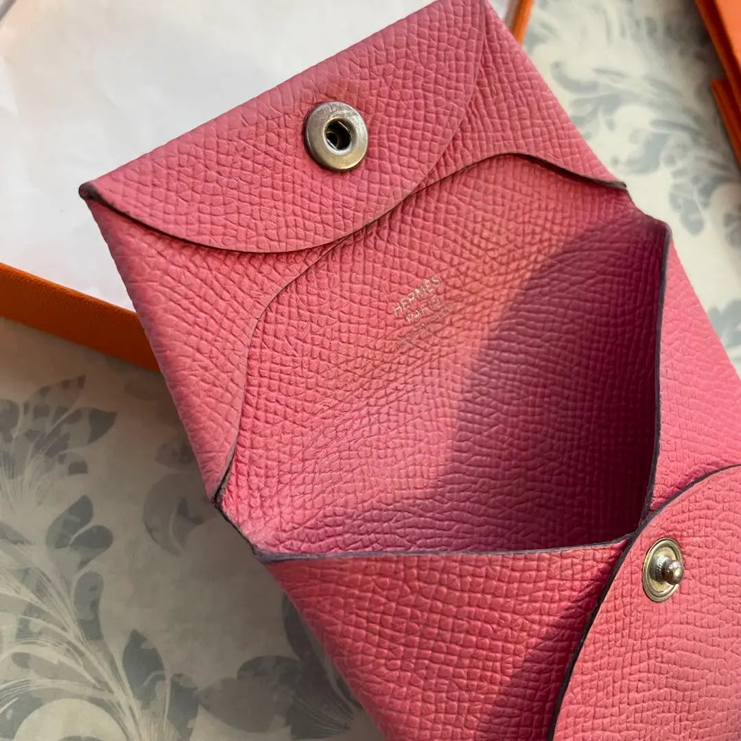 [Good condition] 2015 HERMES Bastia Rose Pink with box, engraved