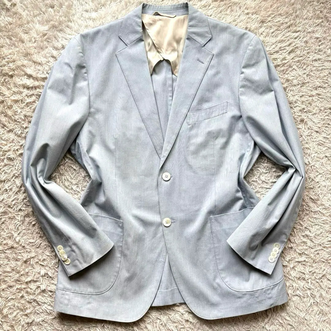 ★Italian fabric★ NEW YORKER Tailored Jacket Blue Size L