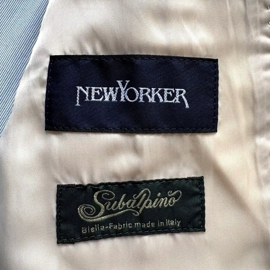 ★Italian fabric★ NEW YORKER Tailored Jacket Blue Size L