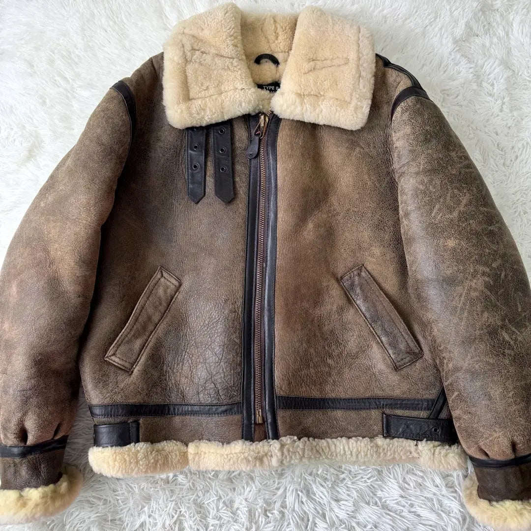 Made in the USA ✨schott Flight Jacket B-3 Mouton Boa Brown 44