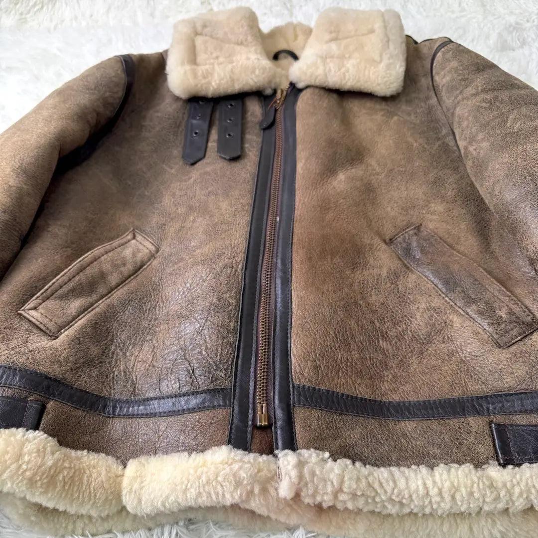 Made in the USA ✨schott Flight Jacket B-3 Mouton Boa Brown 44