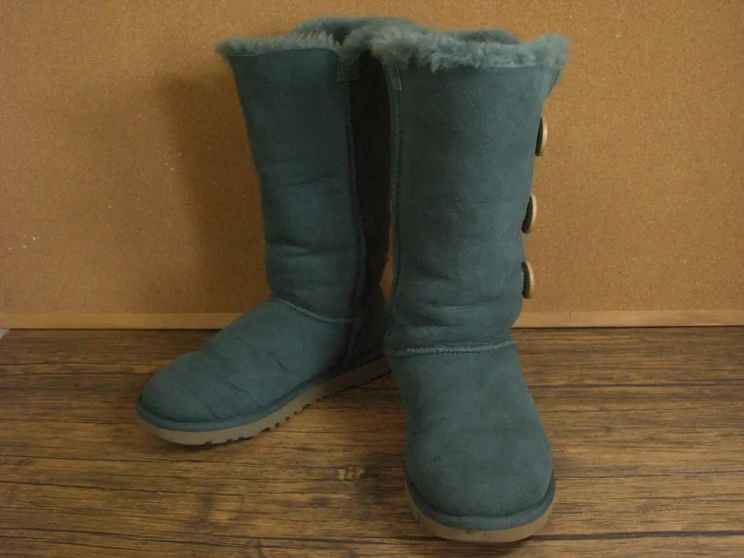 (K24924)UGG Sheepskin Boots 23cm Green