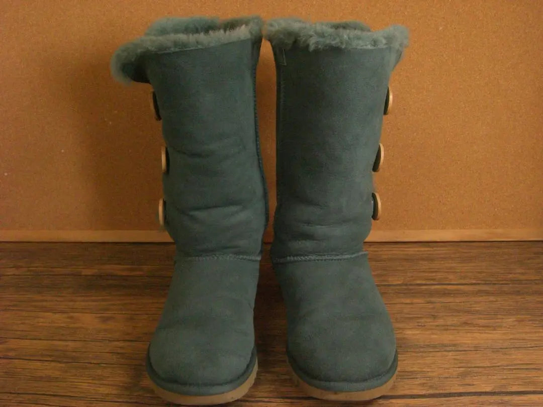 (K24924)UGG Sheepskin Boots 23cm Green