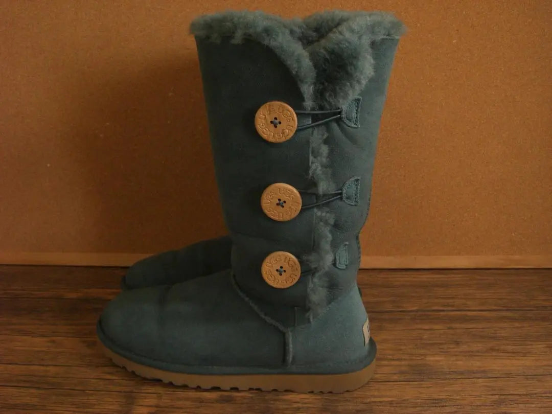 (K24924)UGG Sheepskin Boots 23cm Green