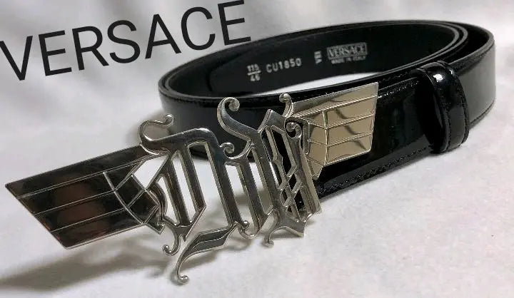 Llegó GACKT Versace Gothic x Wing Buckle Patent Belt Black 115 | Gackt着 ヴェルサーチ ゴシック×ウイングバックル パテントベルト黒 115