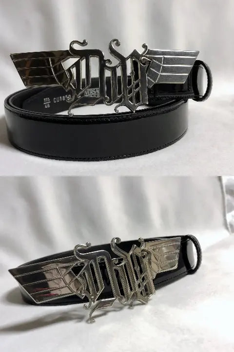 Llegó GACKT Versace Gothic x Wing Buckle Patent Belt Black 115 | Gackt着 ヴェルサーチ ゴシック×ウイングバックル パテントベルト黒 115