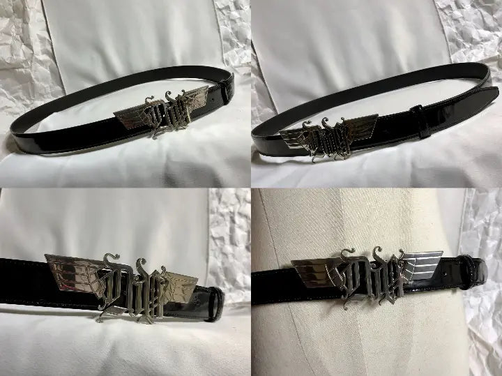 Llegó GACKT Versace Gothic x Wing Buckle Patent Belt Black 115 | Gackt着 ヴェルサーチ ゴシック×ウイングバックル パテントベルト黒 115