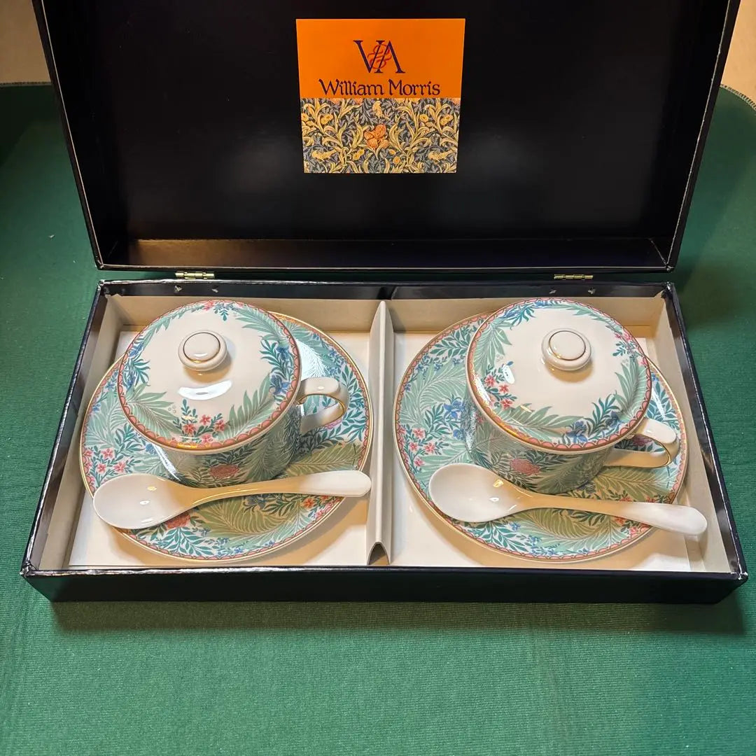 [William Morris] Nikko Cup & Saucer with Lid, Set with Spoon