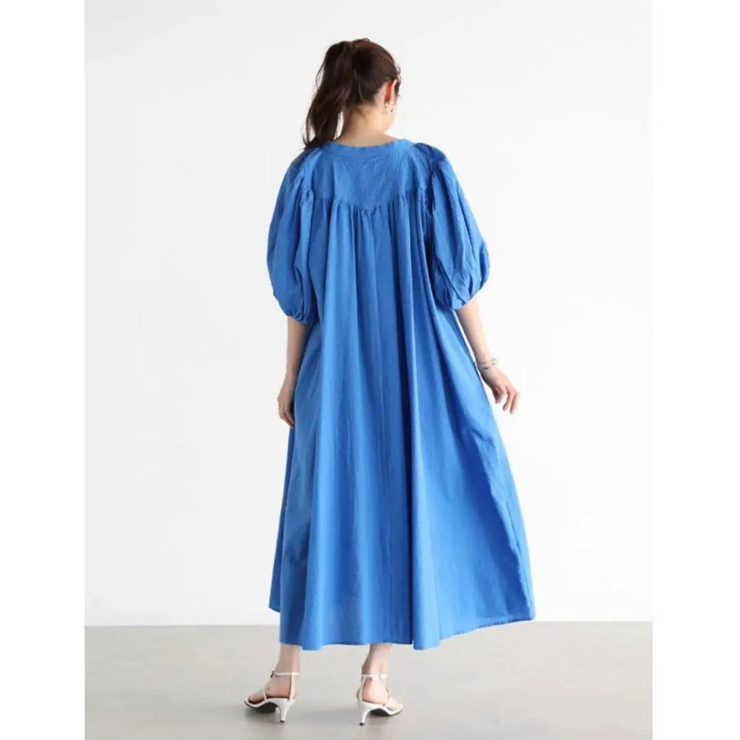 New Yamadaya Van Vin Key Neck Volume Sleeve Soccer Dress | 新品 ヤマダヤ ヴァン Vin キーネックボリュームスリーブサッカーワンピース