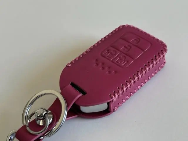 Cowhide FIT Freed Smart Key Case Odyssey Rose Red Color 3