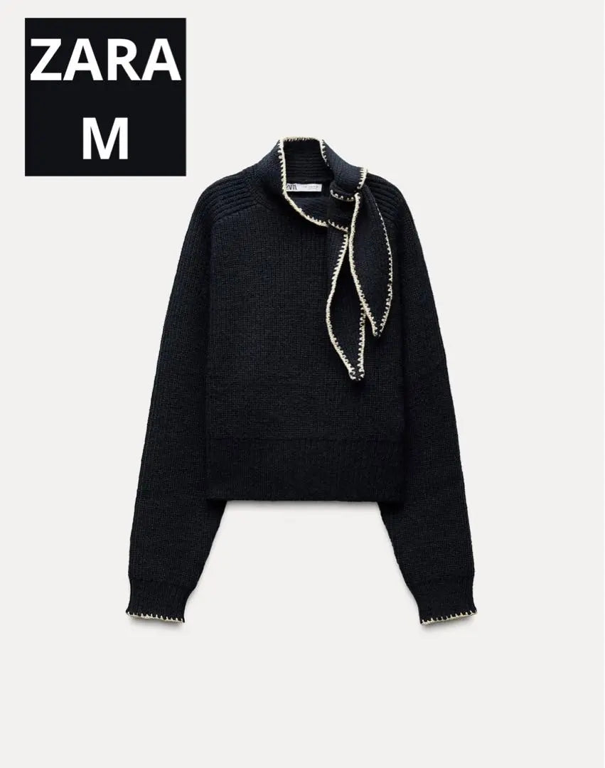 ZARA knit sweater with ribbon | ZARA リボン付き ニット セーター